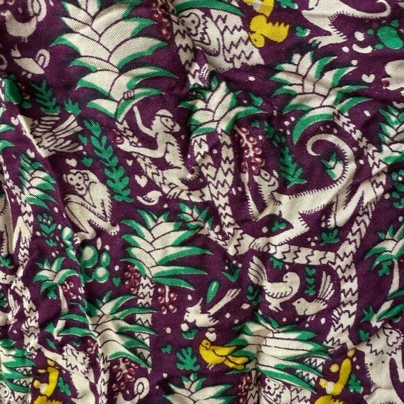 We Be Bop Purple Monkey Print Overalls Romper OSFM - Picture 2 of 8